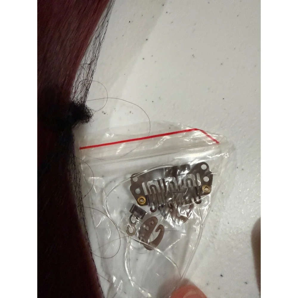 Thathair Hair Extensions 118 Burgundy Red Straight Synthetic AM02 12 N088